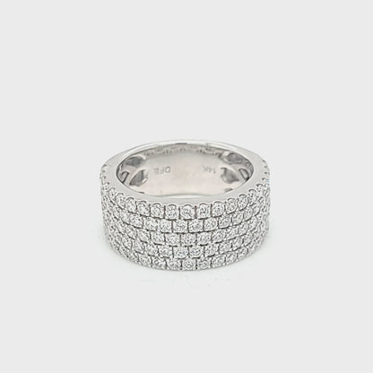 Five Row Pavé Diamond Band