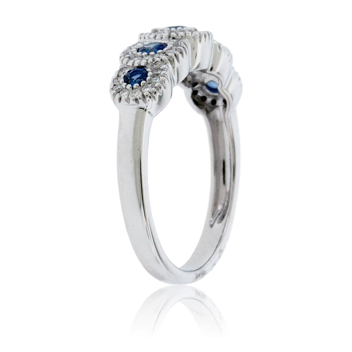 5 Round Blue Sapphire with Diamond Accent Ring - Park City Jewelers
