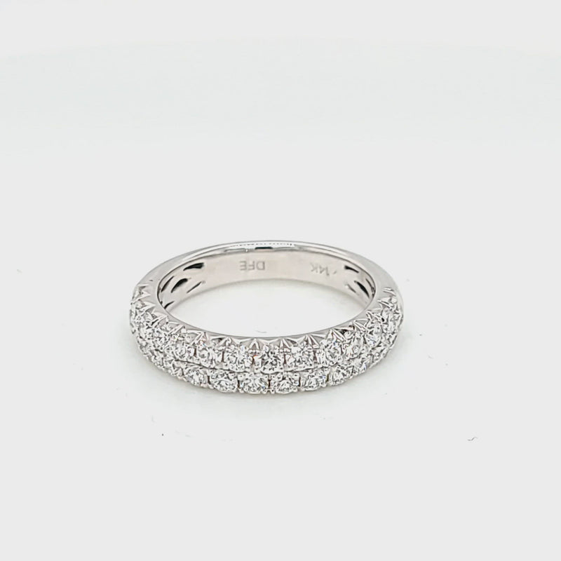 Two Row 1.05ctw Diamond Pave Domed Band