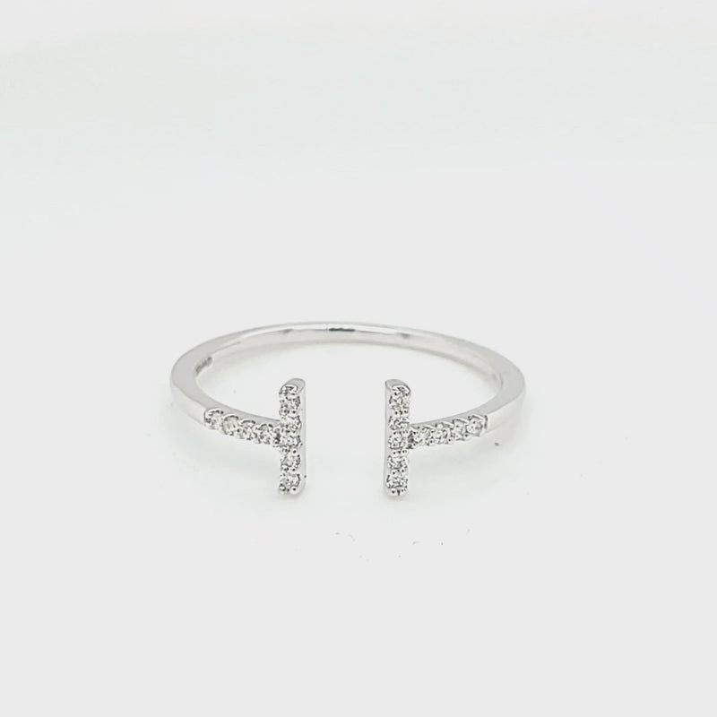 Vertical Diamond Bars with Space Ring