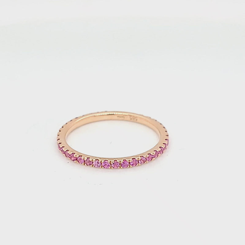 Pink Sapphire Single Row Stackable Ring