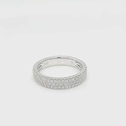 Three Row Pave .53ctw Diamond Band