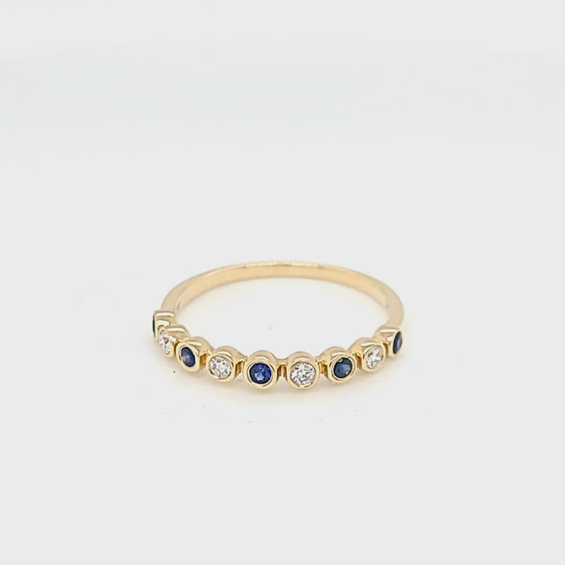 Stackable Sapphire and Round Diamond Band