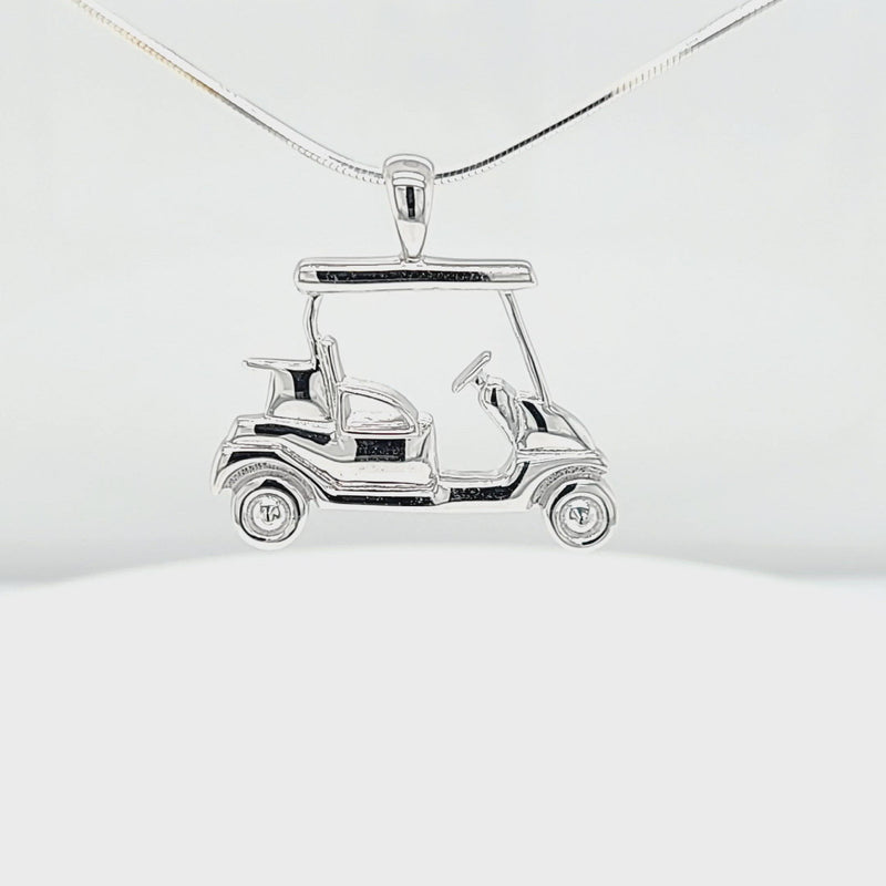 Large Sterling Silver Golf Cart Necklace
