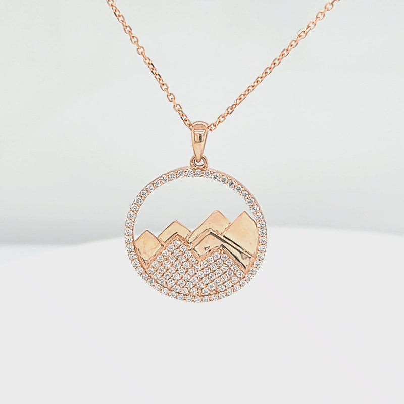 Diamond Mountain Silhouette in Circle Necklace Video