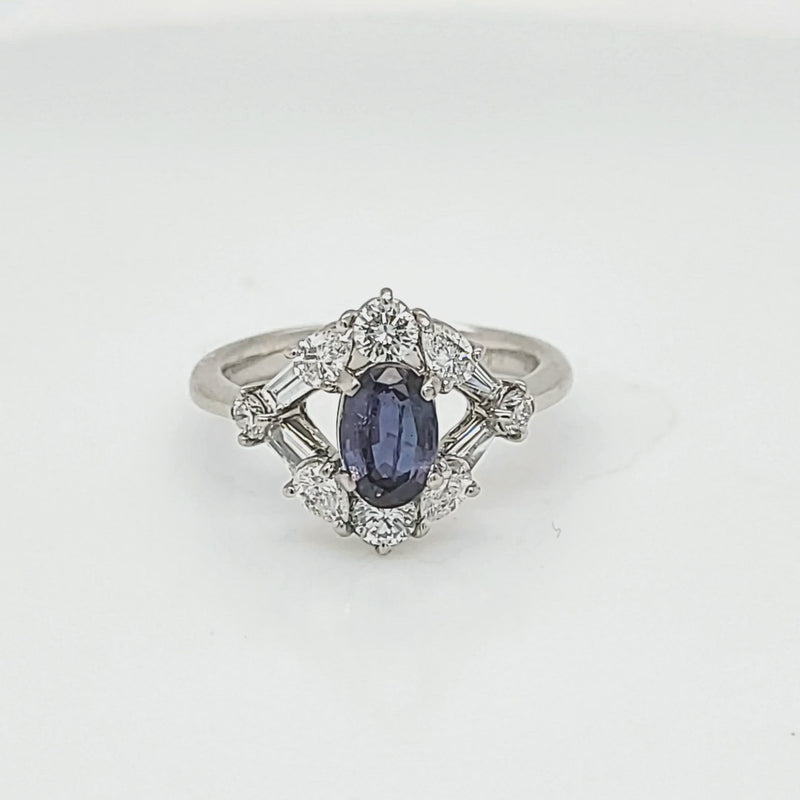 Oval-Shape Alexandrite & Diamond Vintage Style Ring