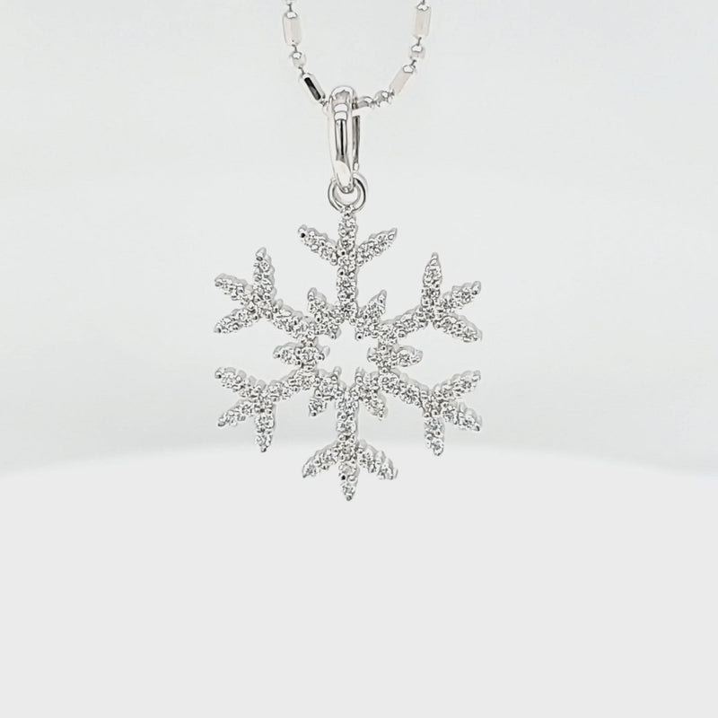 Half Carat Pave Diamond Snowflake Necklace