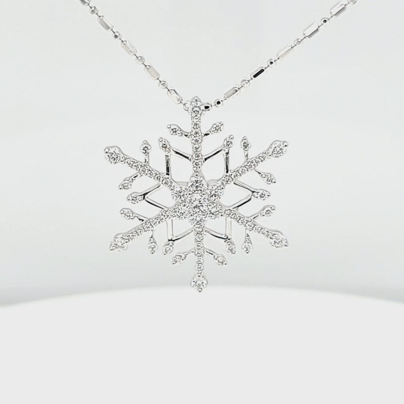 Round Diamond Snowflake Necklace