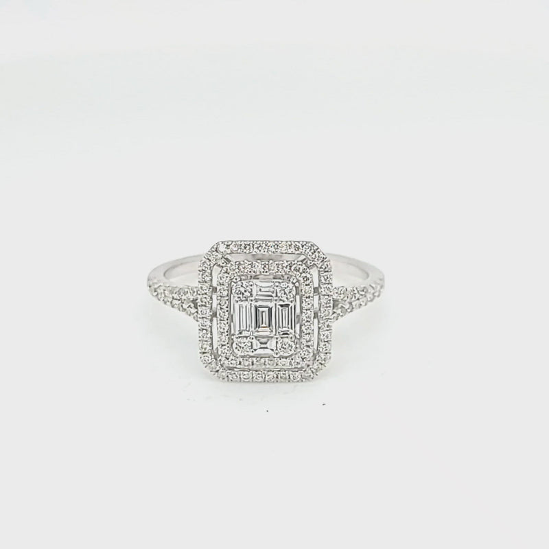 Radiant Shaped Diamond Cluster Style Ring