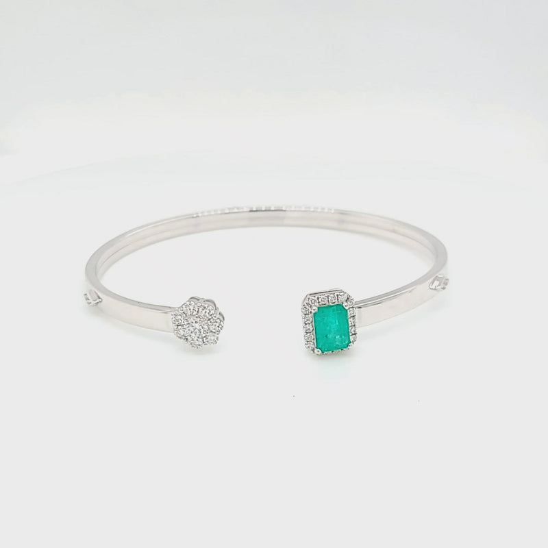 Open Center Diamond & Emerald Bracelet