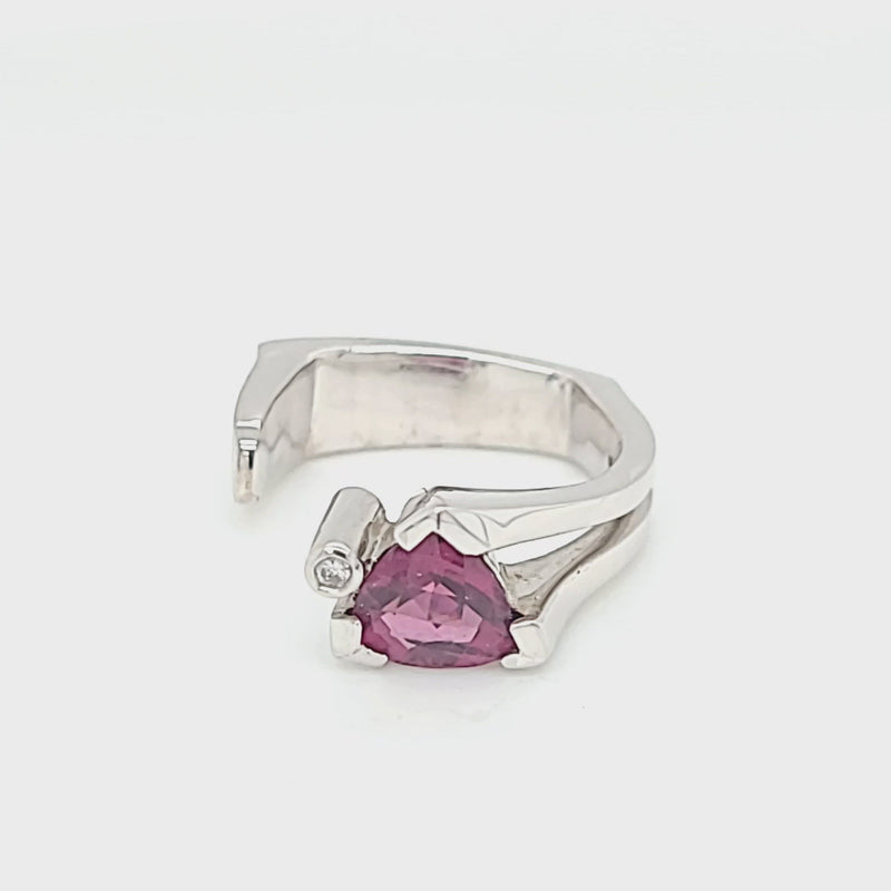 Raspberry Garnet Trillion Ring