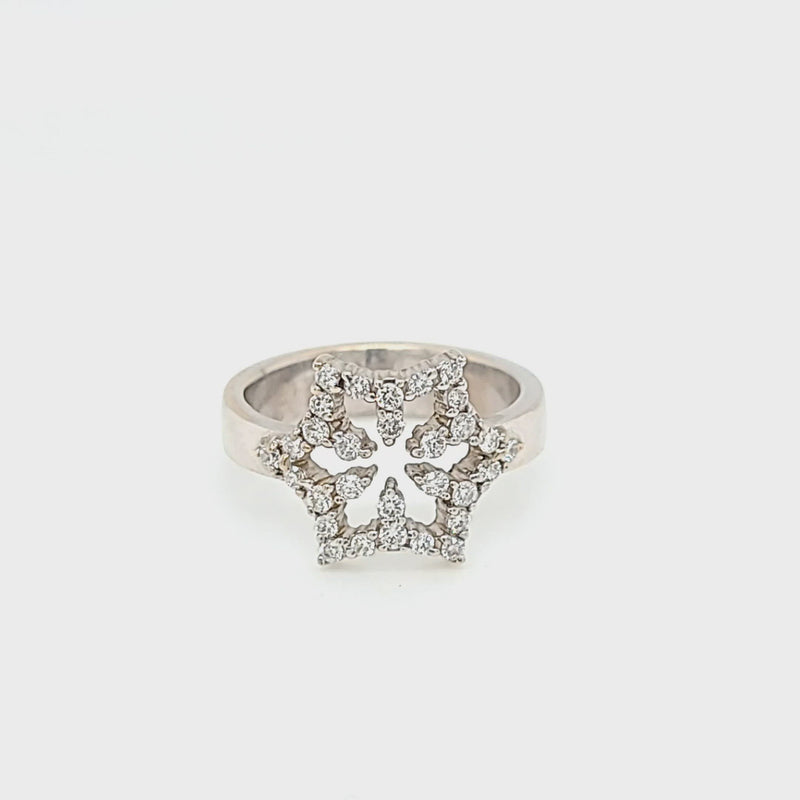 Simply Beautiful Diamond Snowflake Ring
