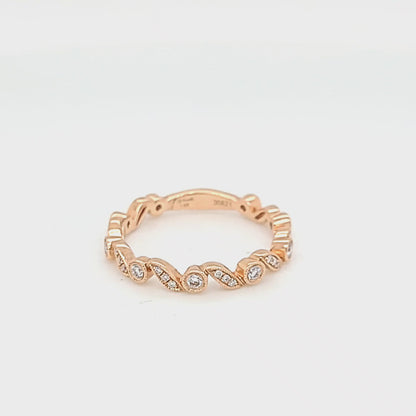 Stackable Milgrain Style Diamond Band