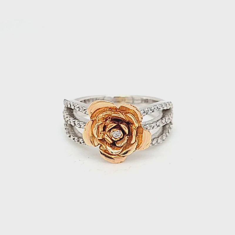 Rose Inspired Ring with Diamond Accents