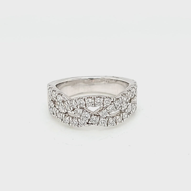 Criss-Cross Band with 1.0 Carat Diamond Ring