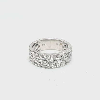 Five Row Pavé Diamond Band
