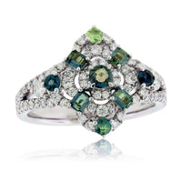 Alexandrite & Diamond Burst Halo Style Ring - Park City Jewelers