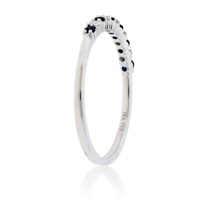 Alternating Blue Sapphire & Diamond Band - Park City Jewelers