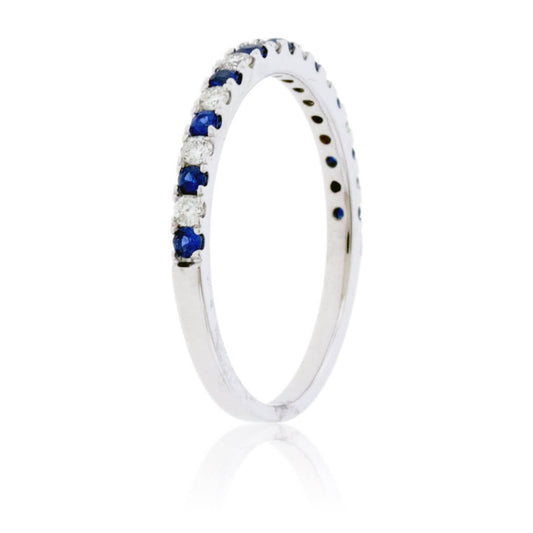 Alternating Blue Sapphire & Diamond Band - Park City Jewelers