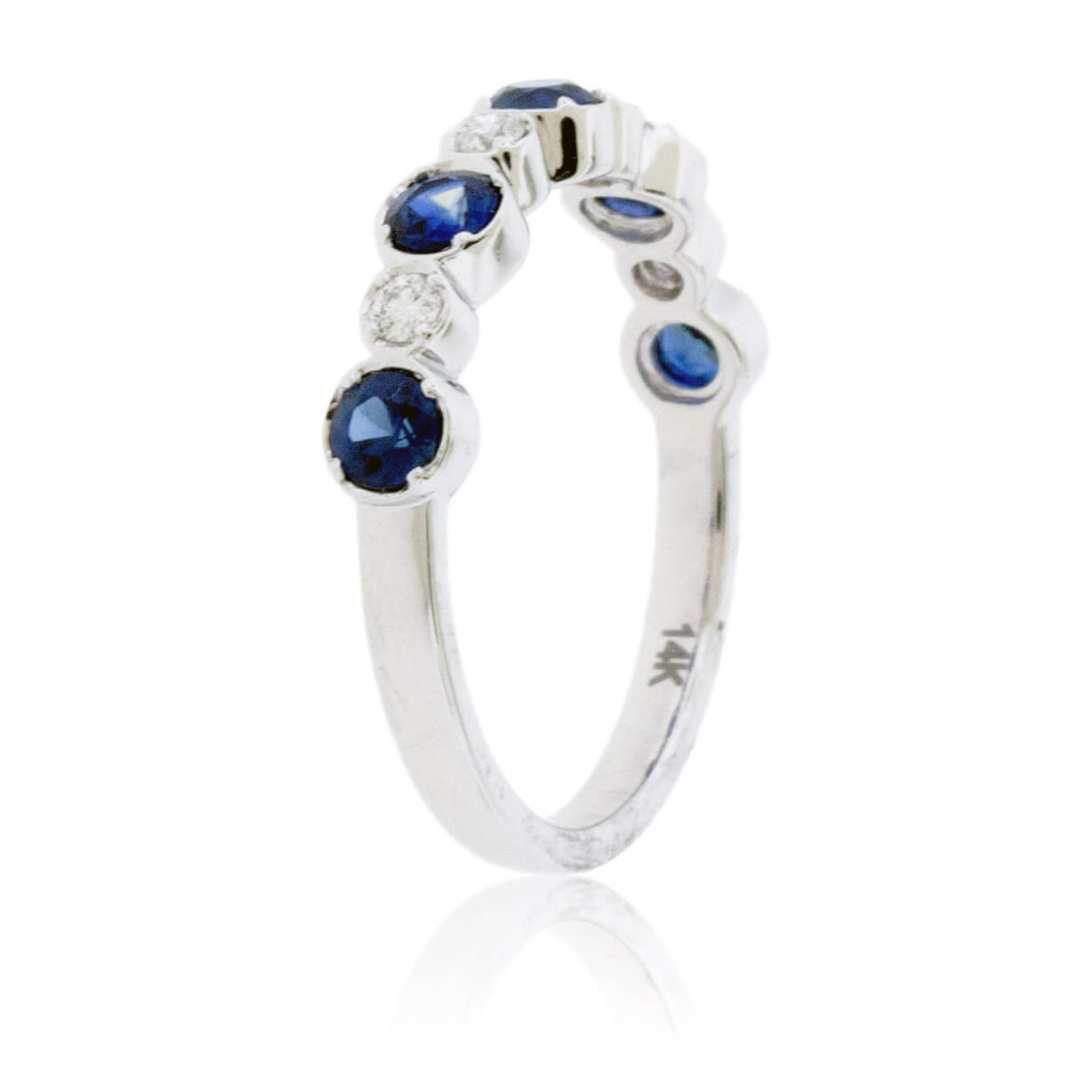 Alternating Blue Sapphire & Diamond Band - Park City Jewelers
