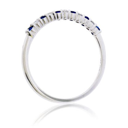 Alternating Blue Sapphire & Diamond Band - Park City Jewelers