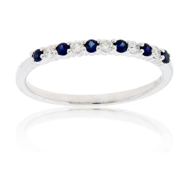 Alternating Blue Sapphire & Diamond Band - Park City Jewelers