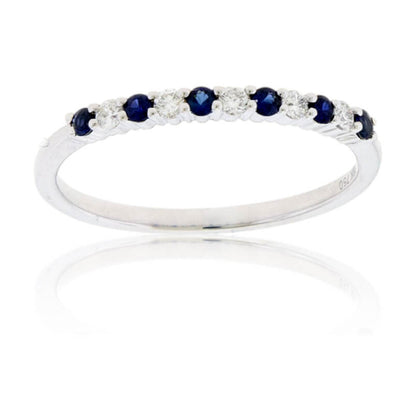 Alternating Blue Sapphire & Diamond Band - Park City Jewelers