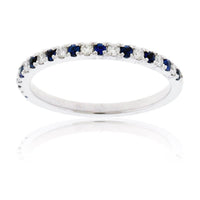 Alternating Blue Sapphire & Diamond Band - Park City Jewelers