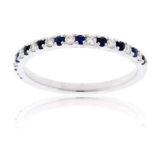Alternating Blue Sapphire & Diamond Band - Park City Jewelers