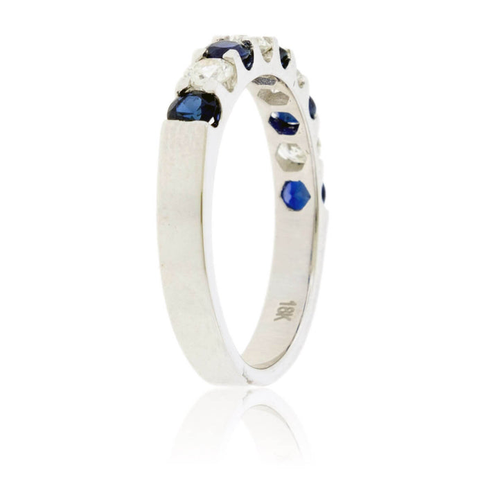 Alternating Blue Sapphire & Diamond Band - Park City Jewelers