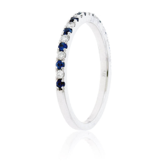 Alternating Blue Sapphire & Diamond Band - Park City Jewelers