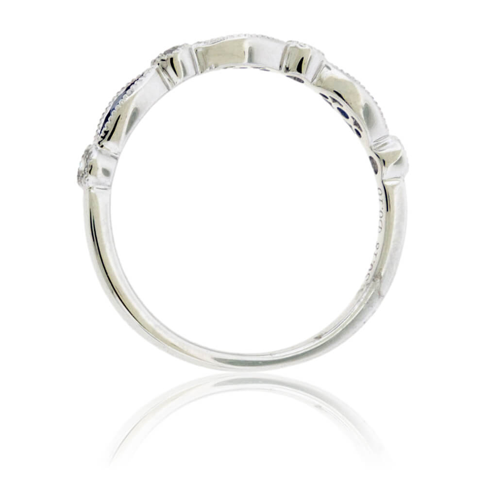 Alternating Blue Sapphires & Diamond Band - Park City Jewelers