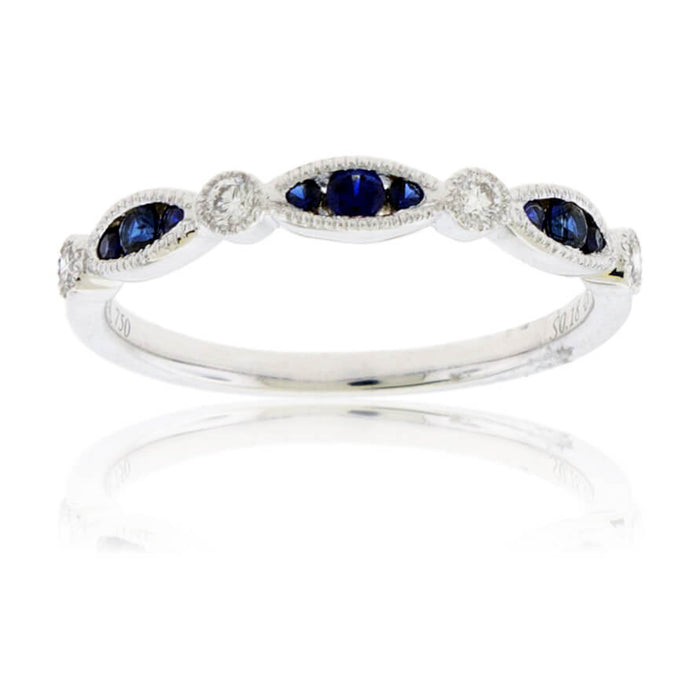 Alternating Blue Sapphires & Diamond Band - Park City Jewelers