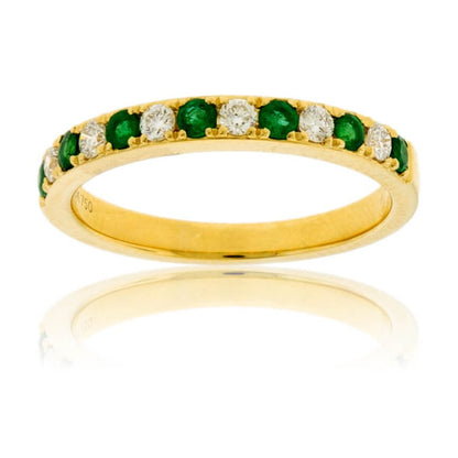 Alternating Emerald and Diamond Band - Park City Jewelers