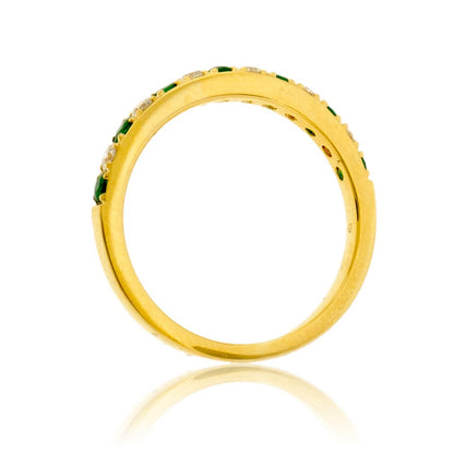 Alternating Emerald and Diamond Band - Park City Jewelers