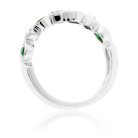 Alternating Emerald & Diamond Milgrain Style Ring - Park City Jewelers