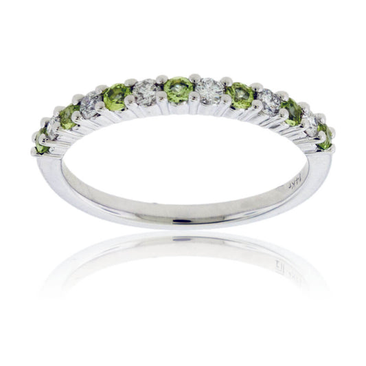Alternating Peridot & Diamond Band Ring - Park City Jewelers