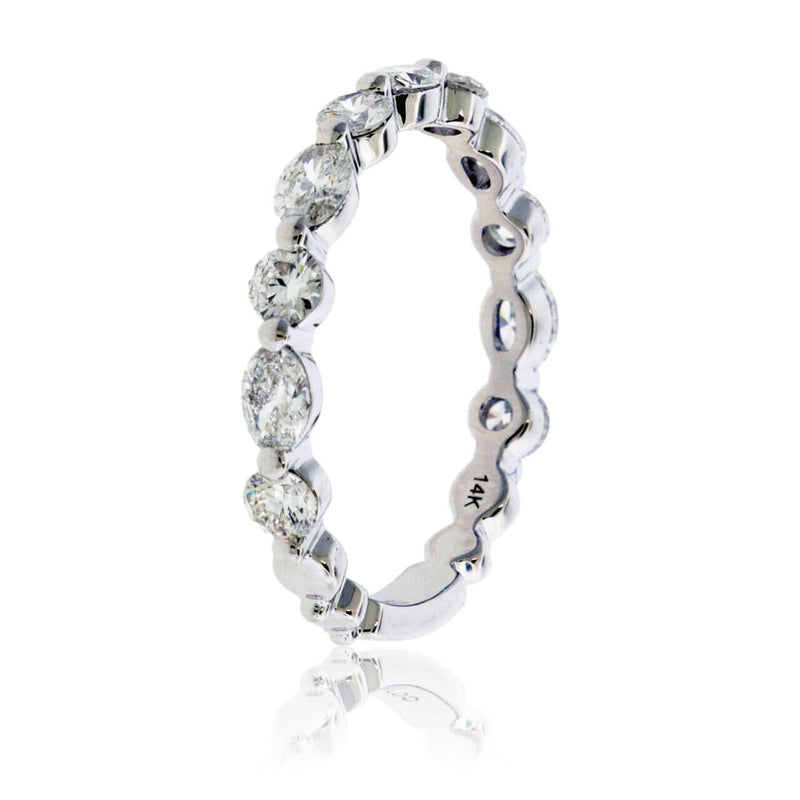 Alternating Round and Marquise Diamond Band - Park City Jewelers