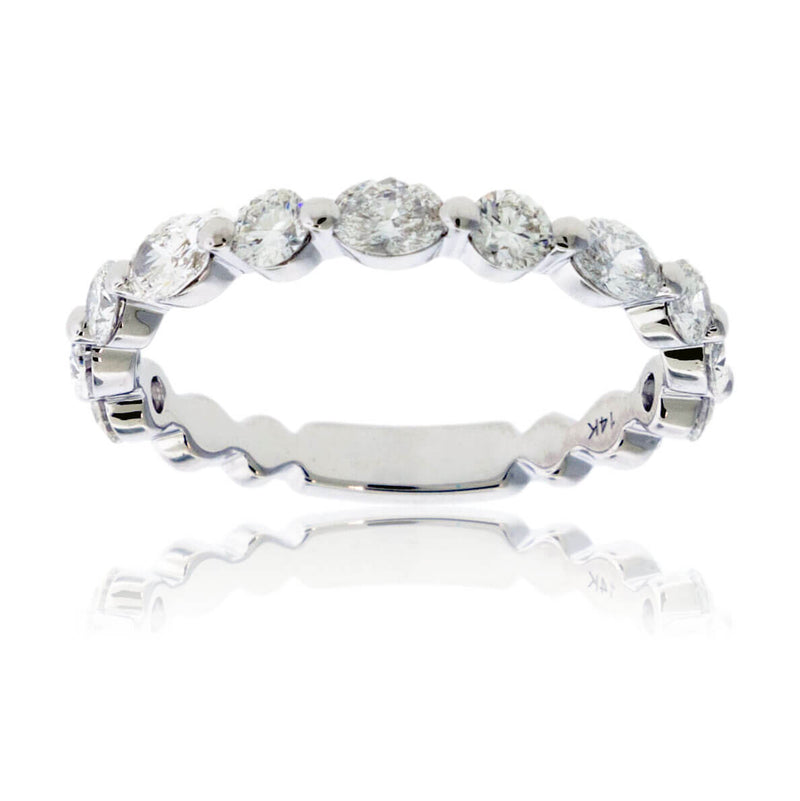 Alternating Round and Marquise Diamond Band - Park City Jewelers