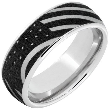 American Flag Domed Mens Wedding Band - Park City Jewelers