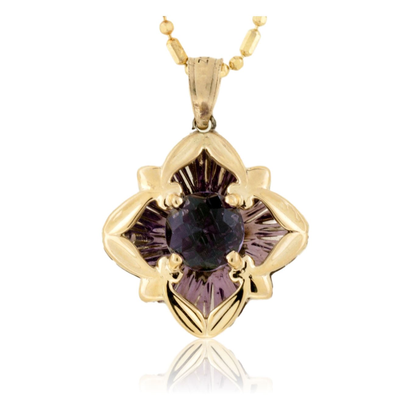 Amethyst 4 Side Davinci Cut Pendant - Park City Jewelers