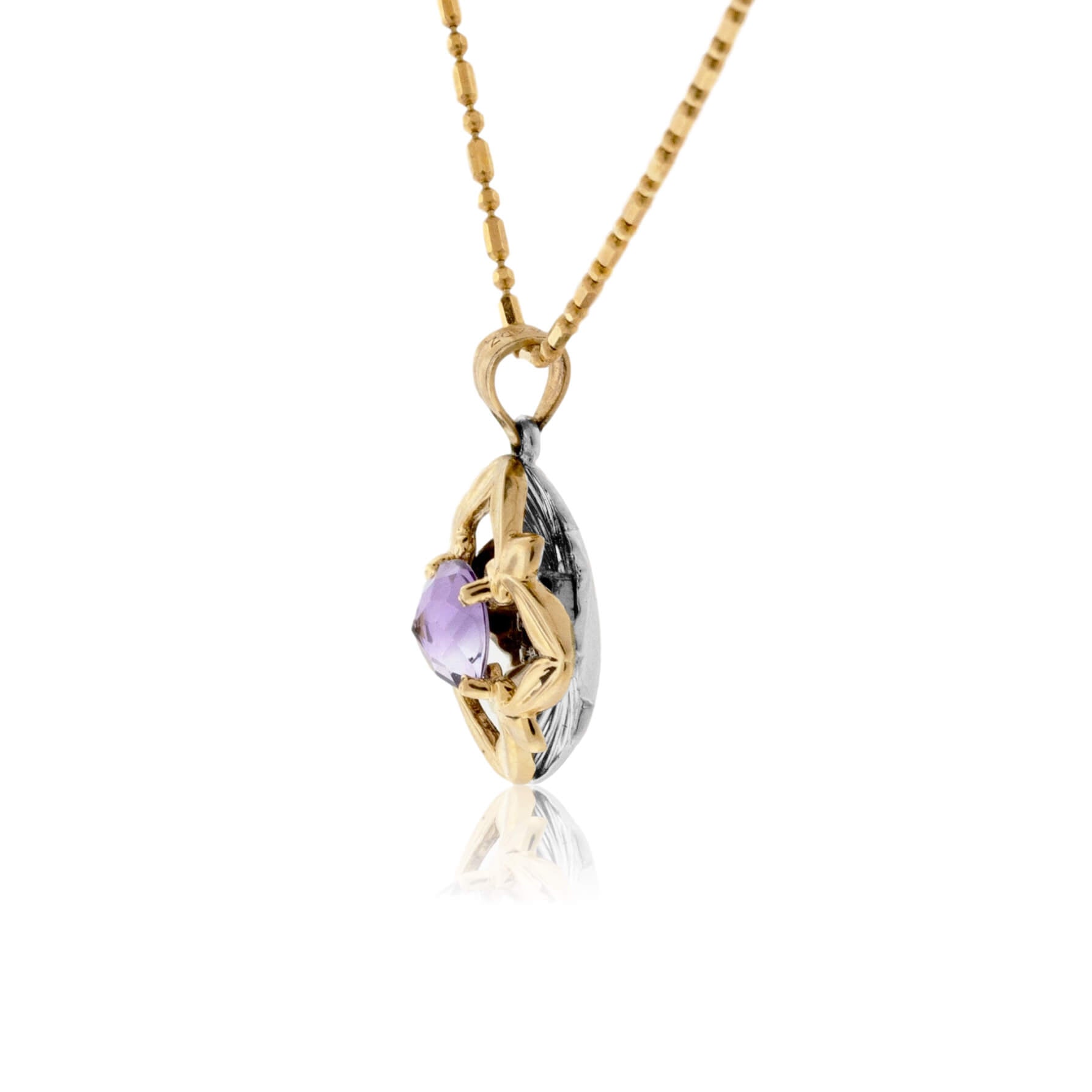 Amethyst 4 Side Davinci Cut Pendant - Park City Jewelers