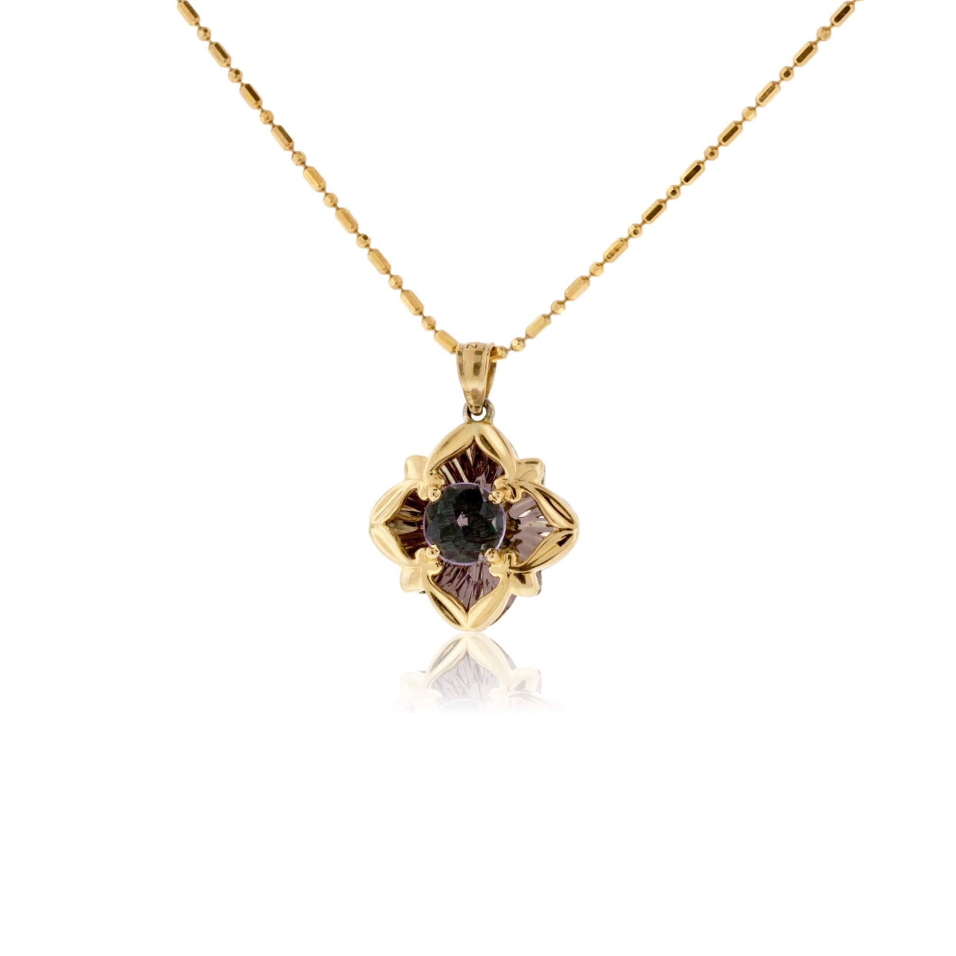 Amethyst 4 Side Davinci Cut Pendant - Park City Jewelers