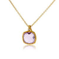 Amethyst and Diamond Textured Gold Necklace - Park City Jewelers