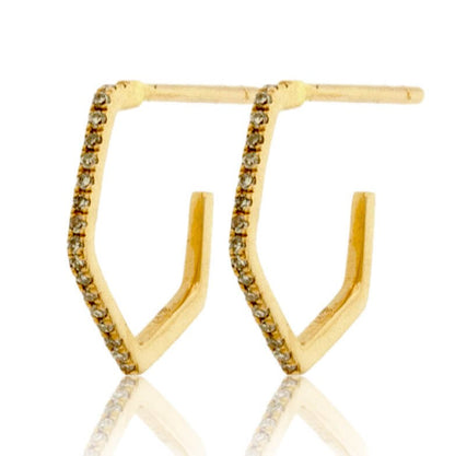 Angled Bar Hoop Earrings - Park City Jewelers