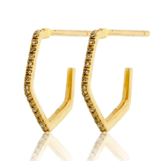 Angled Bar Hoop Earrings - Park City Jewelers