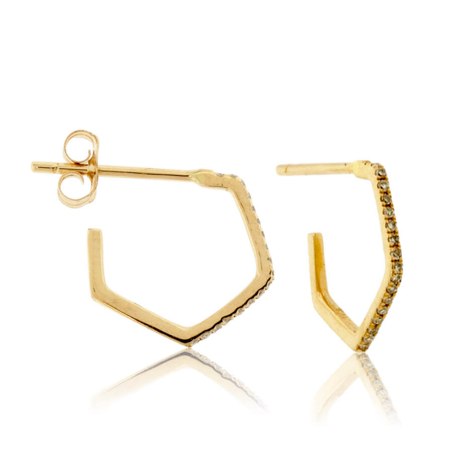 Angled Bar Hoop Earrings - Park City Jewelers