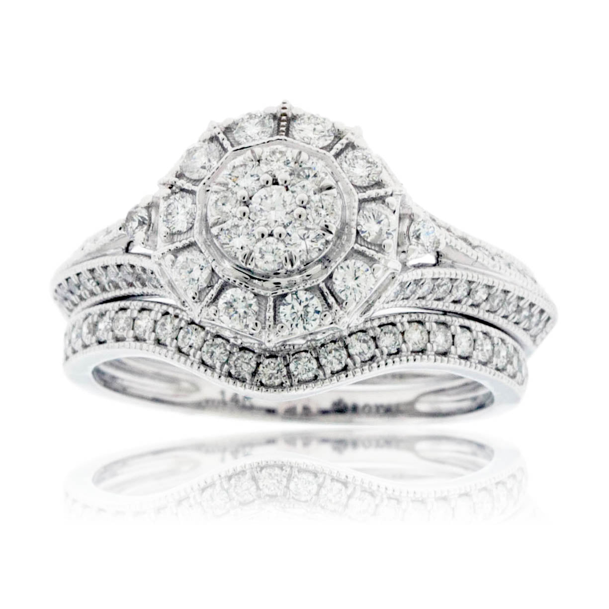 Antique cluster engagement ring hot sale