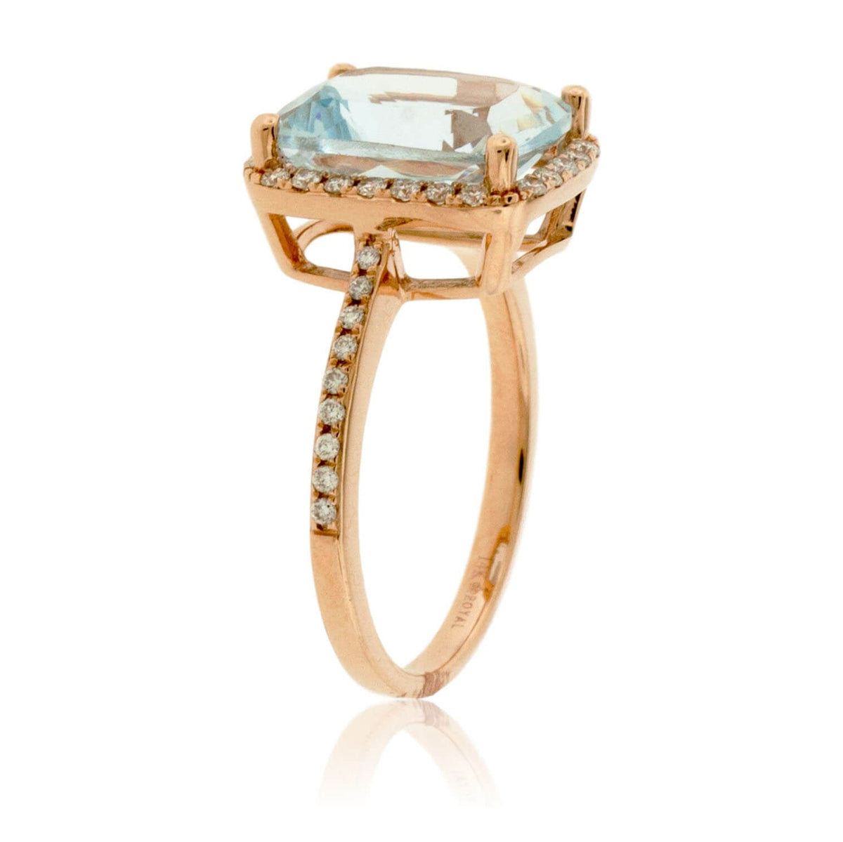 Aquamarine and Diamond Halo Ring - Park City Jewelers