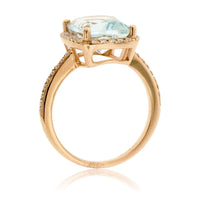 Aquamarine and Diamond Halo Ring - Park City Jewelers